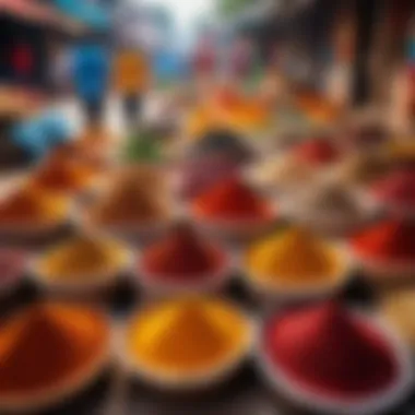 Cultural Richness of India's Street Markets Vibrant street market in India showcasing traditional crafts and spices