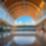 Cuban airport terminal with vibrant architecture