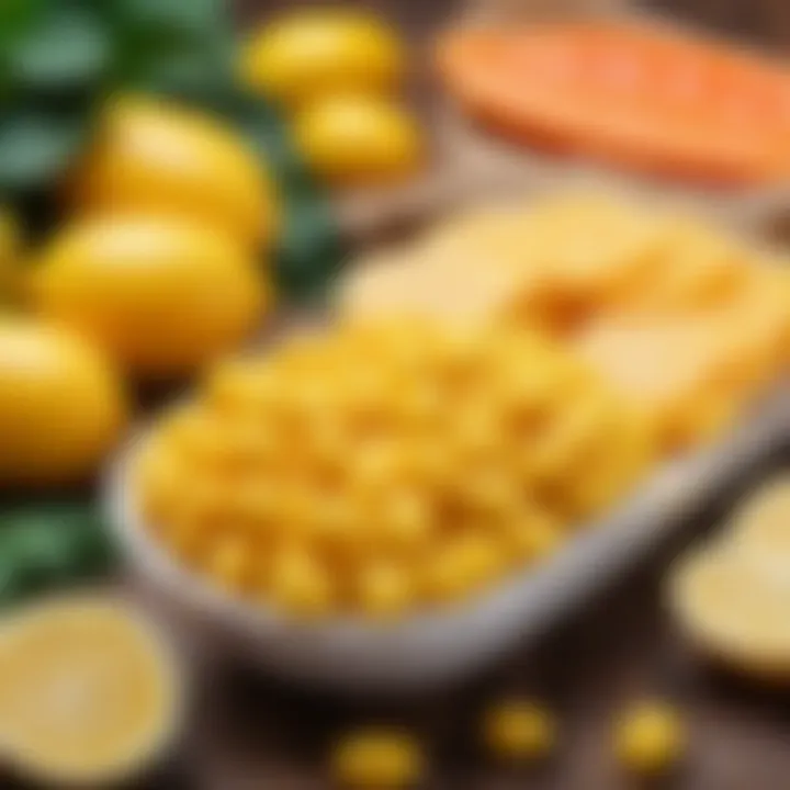 Visual representation of dietary sources rich in yellow vitamins