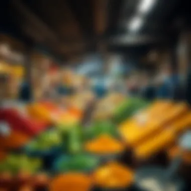 A Culinary Journey: Exploring Bishkek's Local Market Vibrant market showcasing local foods and spices