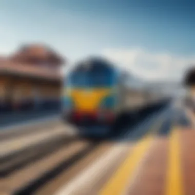 Train arriving at the railway station