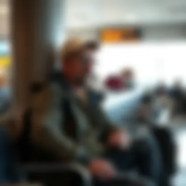 Traveler in Smoking Area Traveler enjoying a break in the smoking area