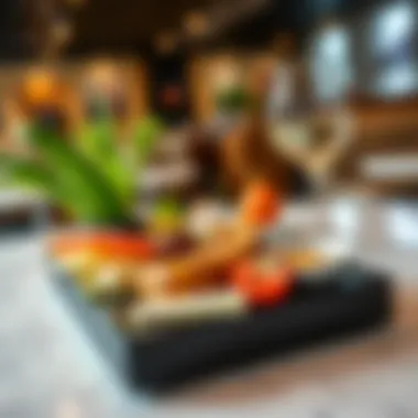 Gourmet food offerings in VIP lounge