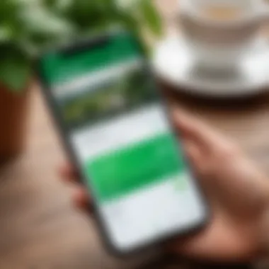 Illustration of the Sberbank app interface on a smartphone screen