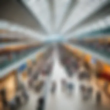 Passenger Experience at Dubai Airport Passengers using the airport facilities, illustrating the hustle and bustle
