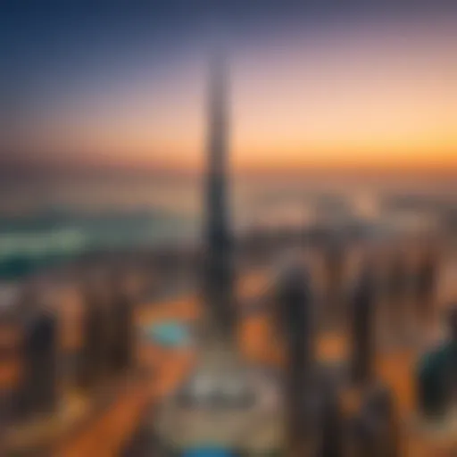 Breathtaking skyline of Dubai showcasing iconic Burj Khalifa.