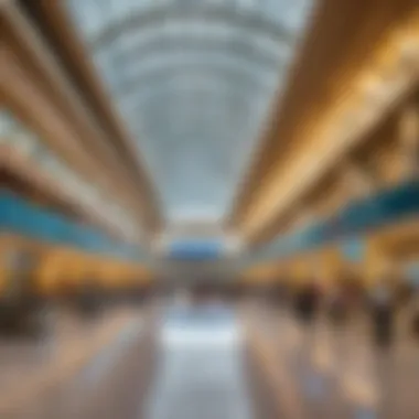 Interior of Dubai Deira Airport Terminal Interior view of passenger terminal highlighting modern amenities