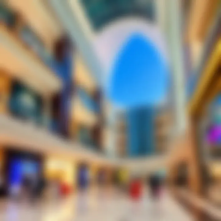 Luxurious shopping mall interior in Dubai