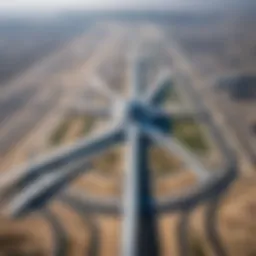 Aerial view showcasing the vast landscape of Dubai World Central.