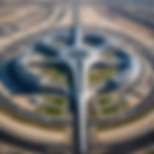 Stunning aerial view of Dubai World Central Airport showcasing its vast expanse.