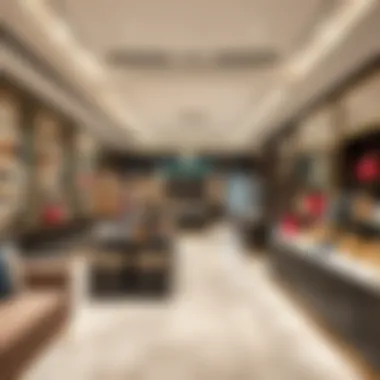 Luxury Items in Duty-Free Zone Interior of a duty-free shop displaying luxury items