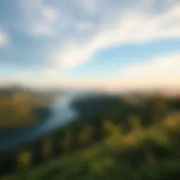 A serene landscape depicting a tranquil travel destination