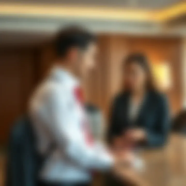 Concierge Providing Support for Early Check-In Concierge assisting guests with early check-in process