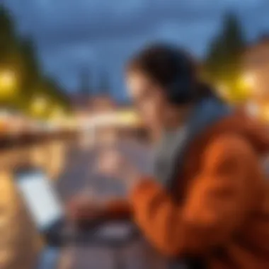 Effortless Music Discovery A user searching for music with ease.