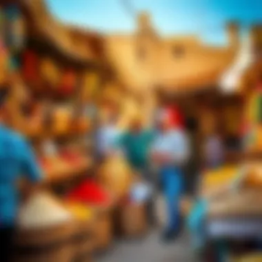 Vibrant Local Market: A Taste of Egyptian Culture Bustling local market filled with colorful spices and traditional crafts
