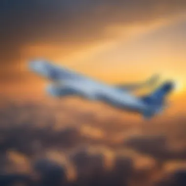 EgyptAir aircraft in flight against a sunset sky