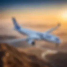 EgyptAir aircraft in flight over scenic landscape