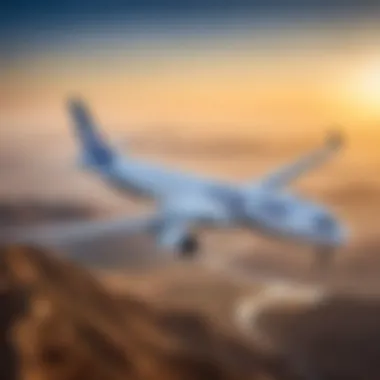 EgyptAir aircraft in flight over scenic landscape