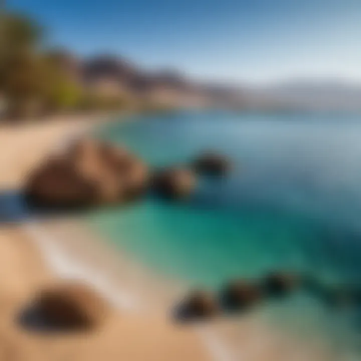 Serene beach view in Eilat with crystal clear waters