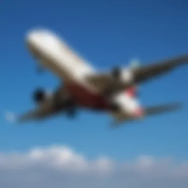 A stunning Emirates Airlines aircraft taking off against a clear blue sky