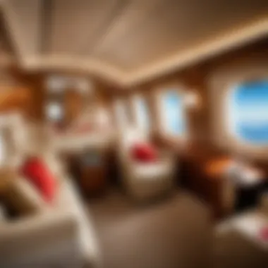 The luxurious interior of an Emirates Airlines cabin showcasing premium seating