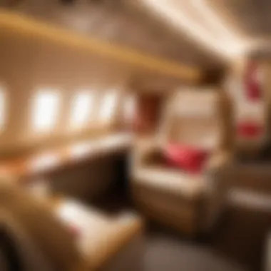 Luxurious Emirates Airlines cabin showcasing spacious seating