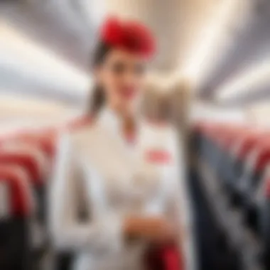 Emirates Airlines flight attendants offering premium service