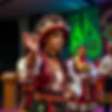 A vibrant cultural performance showcasing traditional dance and attire