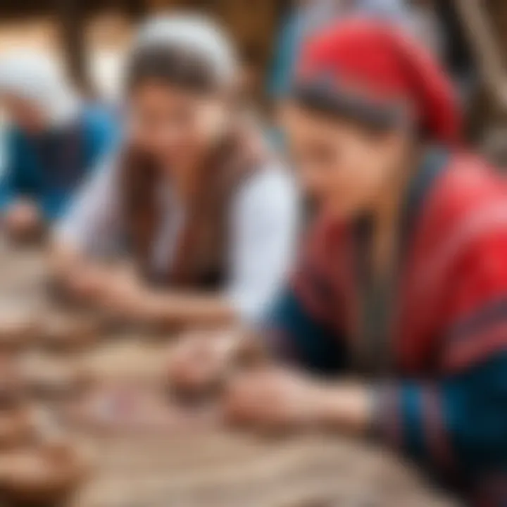 Visitors engaging with traditional crafts and activities in Ethnomir.