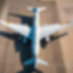 Aerial view of Etihad Airways aircraft at Abu Dhabi Airport