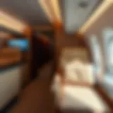 Luxury cabin interior of Etihad Airways