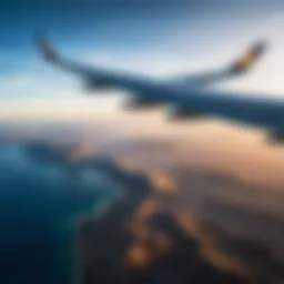Scenic view from an Etihad Airways aircraft window during a flight