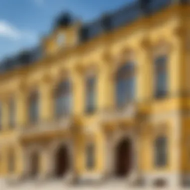Majestic Facade of Schönbrunn Palace Exterior view of Schönbrunn Palace showcasing its grand architecture