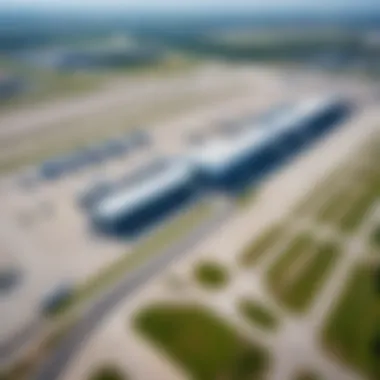 An aerial view of Rostov-on-Don showcasing its vibrant airport activities.