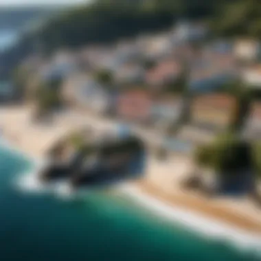 Charming Coastal Scenery Picturesque coastal view of a four-letter resort town
