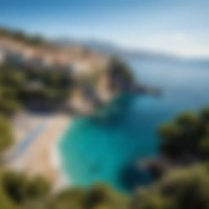 A breathtaking view of the French Riviera, highlighting its stunning coastline and azure waters.