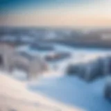 Scenic view of a ski resort in Minsk during winter