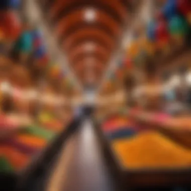 The Vibrant Atmosphere of a Turkish Bazaar A vibrant traditional Turkish bazaar filled with colorful goods.