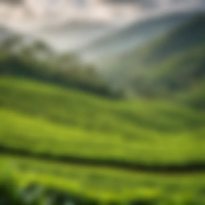 Scenic landscape of tea plantations in Sri Lanka