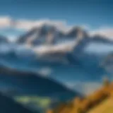 Panoramic view of the Italian Alps with snow-capped peaks