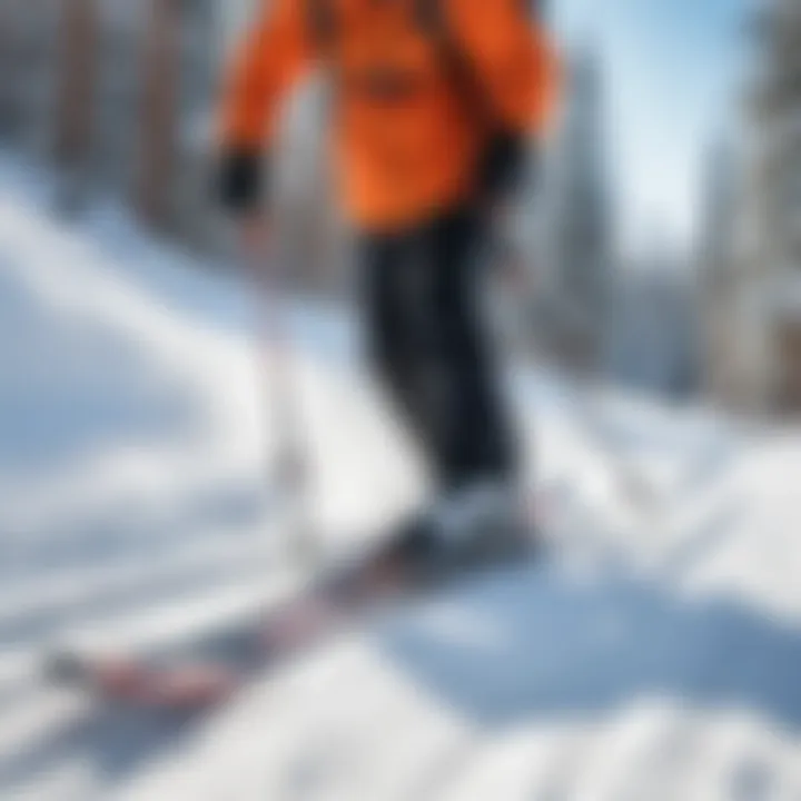 A skier navigating through a picturesque snow trail