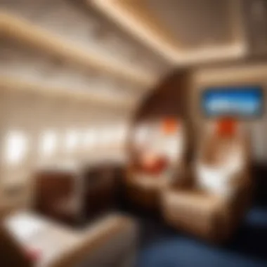 Comfortable airline cabin interior