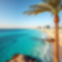 Dazzling view of a free beach in Dubai with crystal clear water