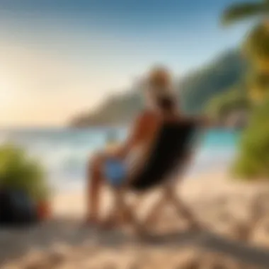 Enjoying a Relaxing Vacation Traveler enjoying a relaxing vacation
