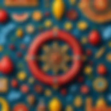 Tradition Meets Modern Slang A colorful illustration of traditional Georgian symbols intertwined with modern slang expressions