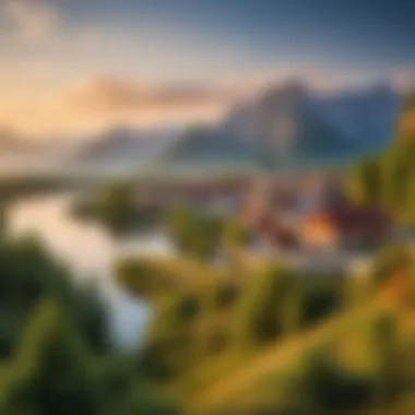 Scenic Tourist Attractions of the Region A scenic representation of the region highlighting its tourist attractions.