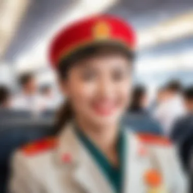 Hainan Airlines flight crew providing service