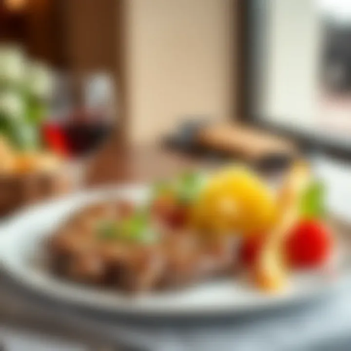 Delicious half-board meal presented elegantly