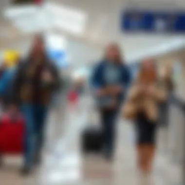 Joy of Smooth Travel Experience Happy travelers at the airport after successful check-in