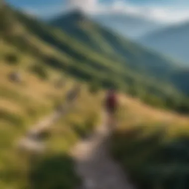 Hikers exploring the rugged terrain of the Apennines